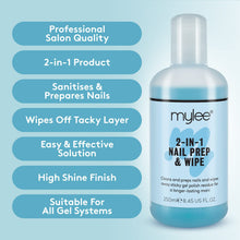 Mylee Prep + Wipe Gel Nagellack-Rückstandsreiniger 250 Ml, Vorbereitung Und Nachsorge, Uv-Led-Maniküre-Gel, Mehrzweck Zum Desinfizieren Von Nagelplatten Und Zum Entfernen Klebriger Schichten