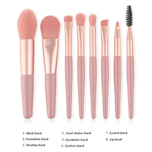 Makeup Pinselset, 8 Stück Make up Set Foundation Schminkpinsel Lidschatten Concealer Eyeliner Brush Augenbrauen Kosmetikpinsel (Rosa)