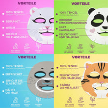 7Days Tuchmasken Gesicht Set Animal Mit Feuchtigkeitsspendend Und Anti-Falten-Wirkung Natürlichen Extrakten Und Vitaminen Beauty Gesichtsmaske Frauen Männer Mädchen Für Korean Skincare 4 Stück