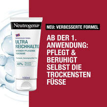 Neutrogena Ultra Reichhaltige Fußcreme, Nicht Fettende Fußpflege Creme Mit 40Prozent Glycerin + Bisabolol, Schnell Einziehende Feuchtigkeitscreme Für Trockene Und Beanspruchte Füße 100 Ml