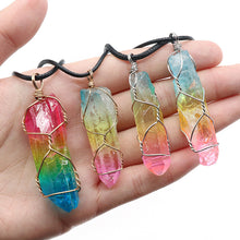 Selling Stone Crystal Pillar Tree Of Life Pendant Ins Fashion Necklace