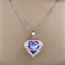 Trendy Rhinestone Pendant Heart Necklaces for Women 2022 Plated Silver 18K Gold Titanium Stainless Steel Jewelry Clavicle Chain