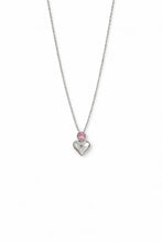 Stainless Steel Pink Stone Heart Necklace for Women