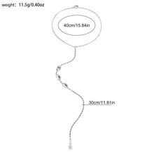 1 Women'S Luxurious Elegant Waterdrop Rhinestone Back Chain Suitable for Nightclub Party Banquet Dress Matching Body Chain