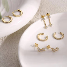 Brass Electroplated Fashion Inlaid Zircon Women'S Earrings Four-Piece Set