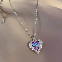 Trendy Rhinestone Pendant Heart Necklaces for Women 2022 Plated Silver 18K Gold Titanium Stainless Steel Jewelry Clavicle Chain