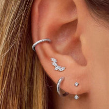 Brass Electroplated Fashion Inlaid Zircon Women'S Earrings Four-Piece Set