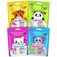 7Days Tuchmasken Gesicht Set Animal Mit Feuchtigkeitsspendend Und Anti-Falten-Wirkung Natürlichen Extrakten Und Vitaminen Beauty Gesichtsmaske Frauen Männer Mädchen Für Korean Skincare 4 Stück