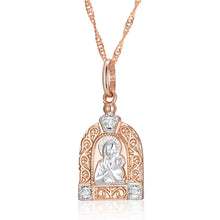 Luxury Virgin Mary Pendant Necklace for Women Men 585 Rose Gold Color Natural Zircon Jesus Charm Daily Fine Jewelry Gifts