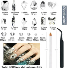 2680Stk Glitzersteine Gesicht Selbstklebend Klein, Kristallrhinestones Mit Glitzersteine Runde Gems, Nagelkunst Strass Nagel Steinchen, Nagel Steine Kristall Klar Für Nägel Pick up Stift+ Pinzette