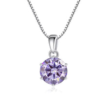 Joycejelly 1 CT Real Moissanite Pendant Necklace for Women Royal Blue Color Moissanite 925 Sterling Silver Wedding Fine Jewelry